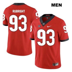Men's Georgia Bulldogs NCAA #93 Bill Rubright Nike Stitched Red Legend Authentic College Football Jersey SRR3154AR